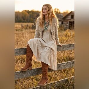 Naturalizer Tan Heeled Boots with Buckle
